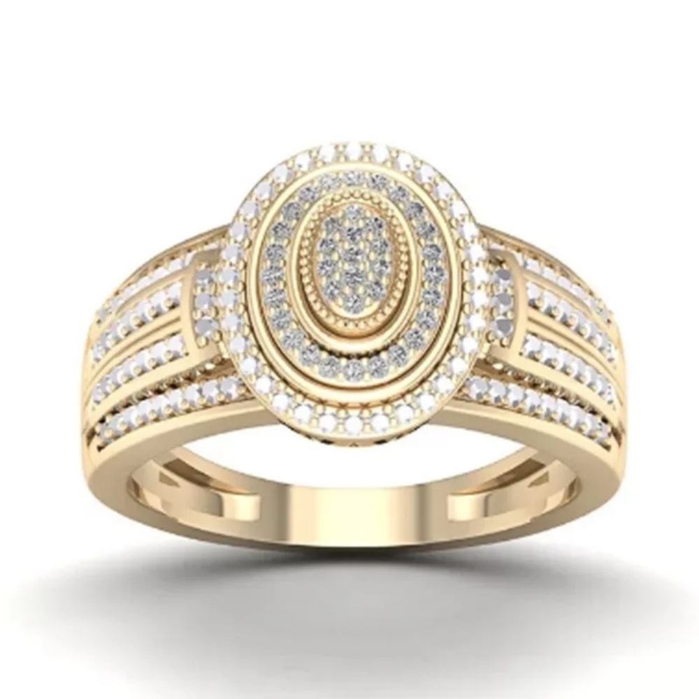 ☆Round Full Rhinestones Rings For Women Engagement - Picture 4 of 6